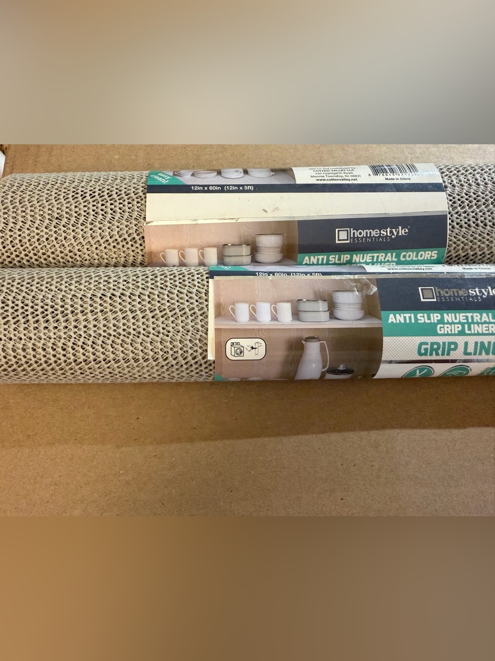 Homesentials Anti-Slip Shelf Liner Roll - Beige set of two